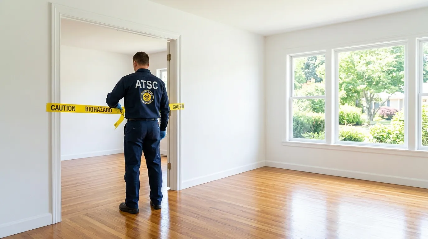 Certified biohazard cleanup crew performing Decomposition Cleanup in Snellville